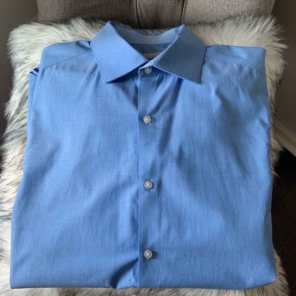 Perry Ellis portfolio slim fit blue dress shirt